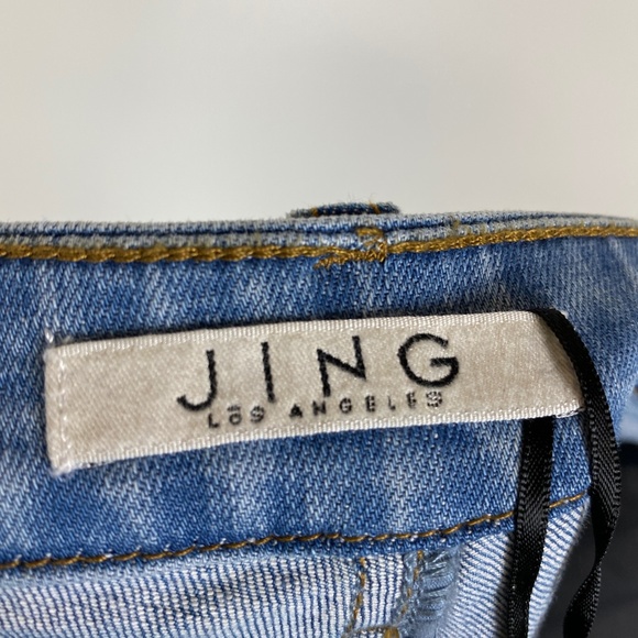 J.ING Jeans Flare Split Raw Hem Frayed High Rise M - Picture 9 of 13
